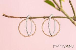 solid gold handmade diamond hoop earrings