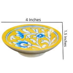 Heritage India  /Blue Pottery Wall Hanging Plates Size 4&amp;quot; Inches BPWHP-002