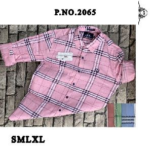 Mens Pink Cotton Shirt