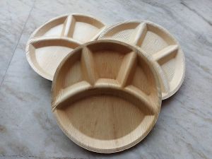 12 Inch Round 4 Partition Areca Leaf Plate
