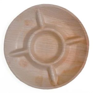 12 Inch Round 5 Partition Areca Leaf Plate