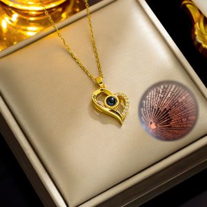 Stainless Steel Moonstone 18K Gold Plated Pendant Necklace