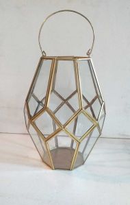 AL2075 Golden Glass Lantern