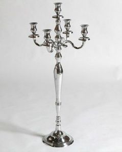 AL2082 Silver 5 Arms Candle Holder