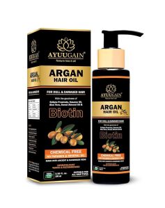 Ayuugain Argan Hair Oil for Men & Women with Biotin, Aloe Vera, Mahabhringraj & More