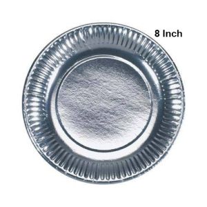 Plain Round 8 Inch Silver Paper Plate
