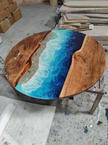 oceanic pattern epoxy round table
