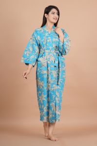 Teeja Collection Printed Cotton Bathrobe, Gender : Female