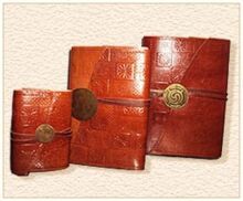 leather handmade paper notebook