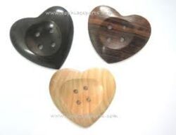 Wooden Heart Buttons
