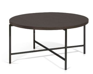 bergen - smoked oak top round coffee table