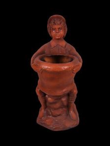 Boy Statue Dustbin- Clay Color