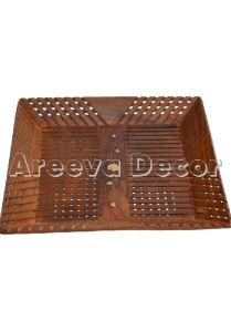 Brass Carved Wooden Tray