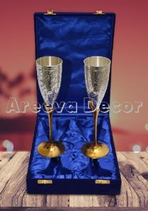Designer Brass Glass Gift Set