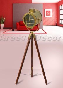 Royal Antique Finish Spot Search Light With Brown Tripod