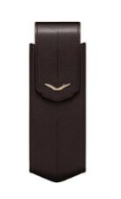BROWN LEATHER VERTICAL CASE WITH RED GOLD