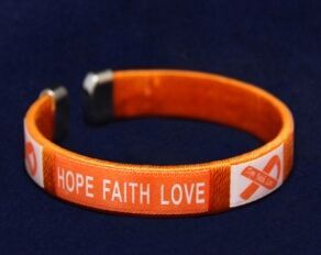 Adult Hope Orange Ribbon Bangle Bracelets