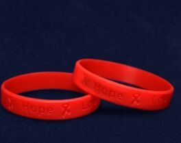 Adult Red Awareness Silicone Bracelets