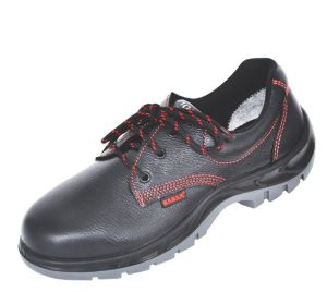 Deluxe Workman Black Leather Safety Shoes