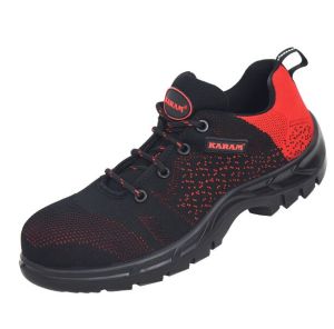 Flytex Red and Black Sporty Safety Shoes