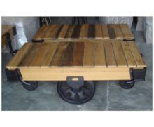 INDUSTRIAL Vintage Wheels furniture Coffee TABLE