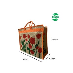 bbgro eco daily use reusable print jute fabric shopping bags
