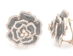 Agate & Diamond Flower Earrings