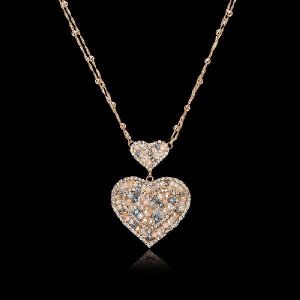 Perline Heart Golden Necklace