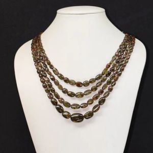 Andalusite Smooth Oval Beaded Necklace