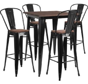 Rajtai Set of 4 Chairs and 1 Table for Cafe / Restaurant