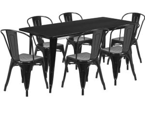 Rajtai Set of 6 Chairs and 1 Table Dining Height for Home /Restaurant