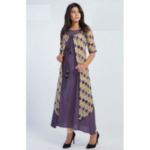 LADIES KURTIS IN DOUBLE LAYER STRAIGHT AND PRINTED