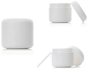 7oz Frosted White Double Wall Cosmetic Jar