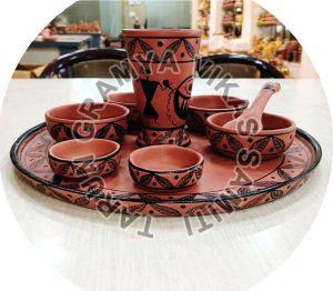 Terracotta Large Printed Dinner Set