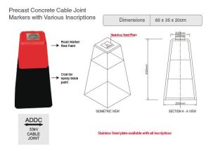 PRECAST CONCRETE CABLE ROUTE AND JOINT MARKERS