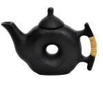 Black Doughnut shaped teapot