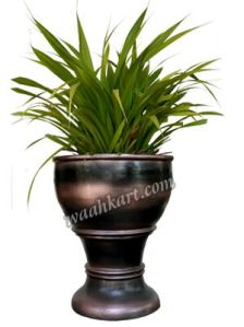 flower pot in brownish black colour