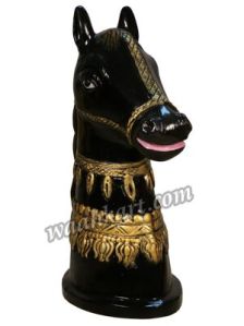 Royal black horse decorative idol