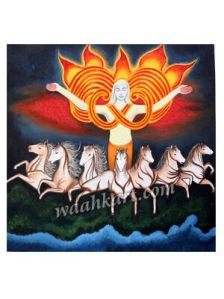 Surya Dev with Seven Horses canvas Painting