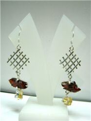 GARNET AND CITRINE ROUGH EARRINGS