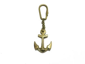 Brass Ship Anchor Keychain