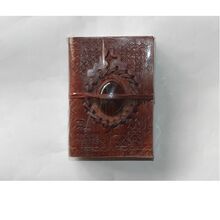 journal embossed leather journal with stone coptic binding leather diary notebook