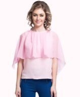 Pink Cape Crepe and Georgette Top