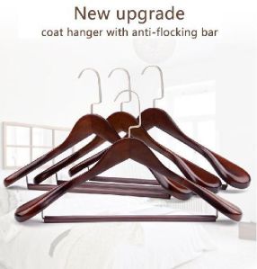 Flocking Bar Wooden Coat Hanger