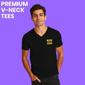 V-Neck, Custom Printed T shirts