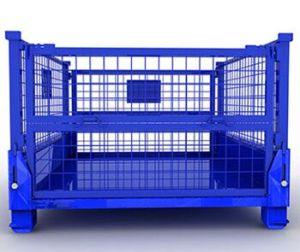 Collapsible metal cage pallet