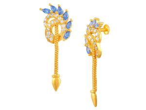 Azure Paisley Gold Earrings