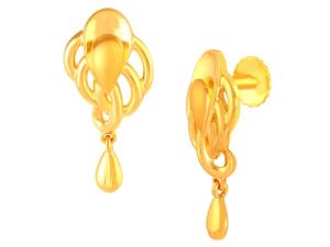 Golden Swirled Gold Earrings