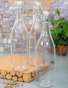 Flip Top Glass water Bottles