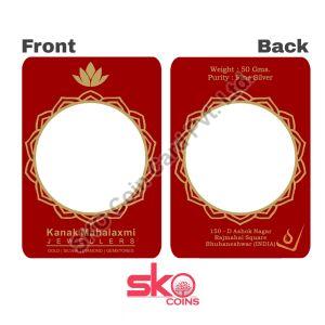 50 Gram Silver Coin Packing Card